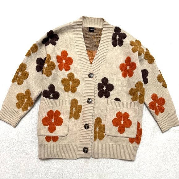 SACHI Sweaters - SAACHI Floral Cardigan One Size OS Knit Pockets Oversized